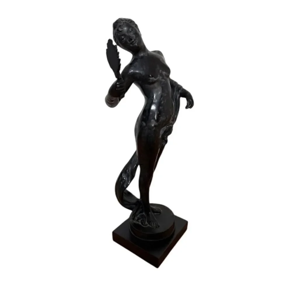 Lady Holding Miller Figurine Statue Austin Production 1983 Mirror 22